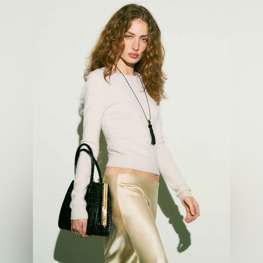 Reformation Lian Cashmere Crew Sweater Gossamer